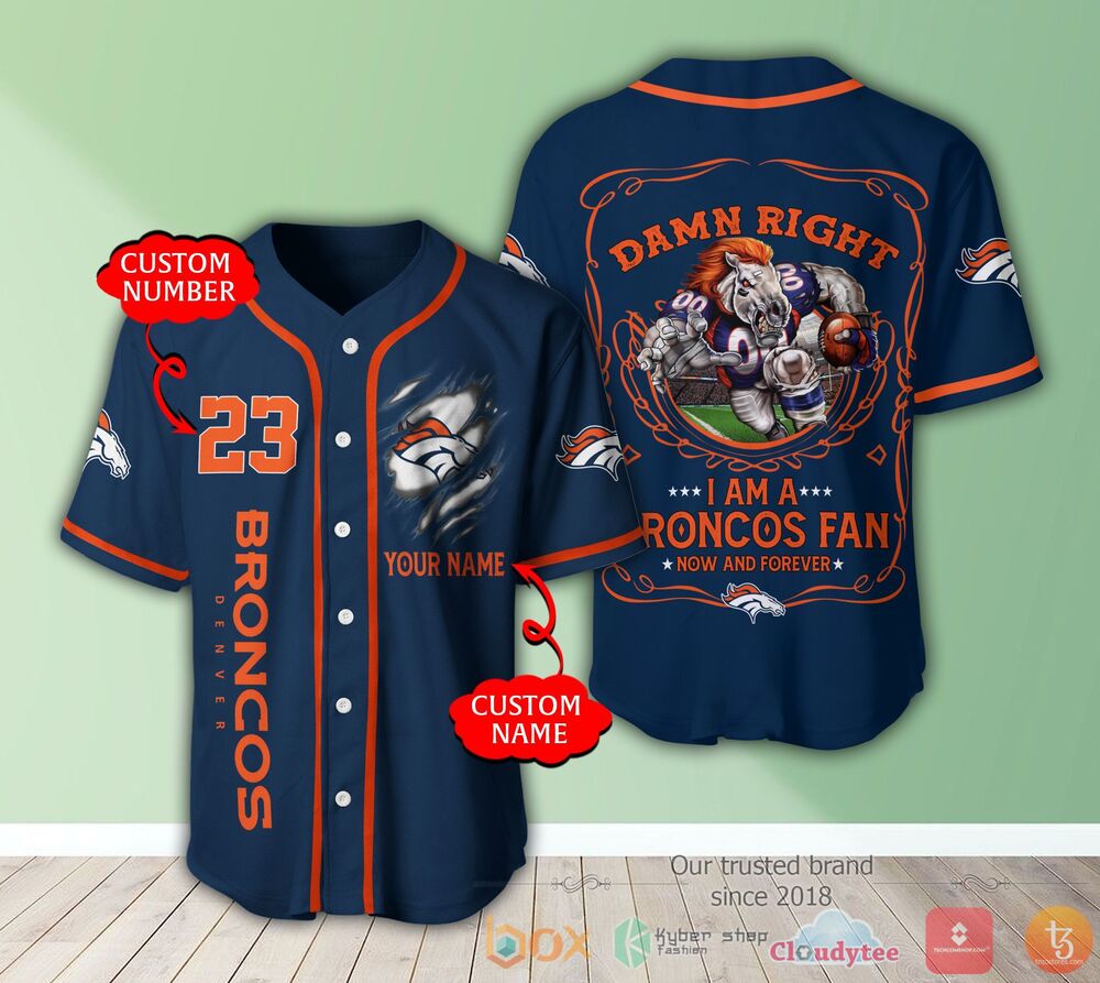 Denver Broncos Nfl 3D Personalized Baseball Jersey Shirt Denver Broncos Nfl 3D Personalized Baseball Jersey Shirt