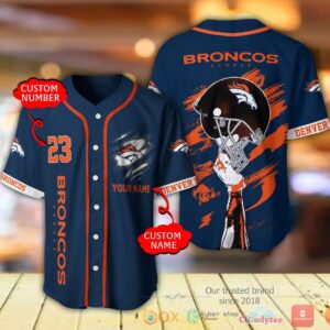 Denver Broncos Nfl Personalized Baseball Jersey Shirt