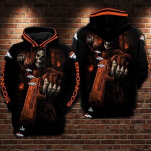 Denver Broncos Nfl Skull Guns 3D Hoodie For Men For Women All Over Printed Hoodie - 9b75d36484ca