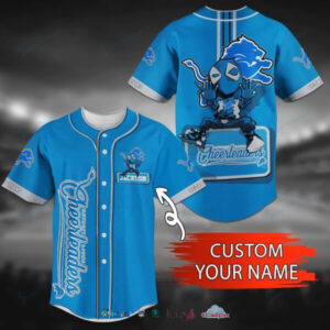 Detroit Lions Deadpool Personalized Baseball Jersey Shirt