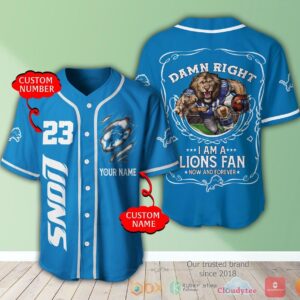 Detroit Lions Nfl 3D Personalized Baseball Jersey Shirt