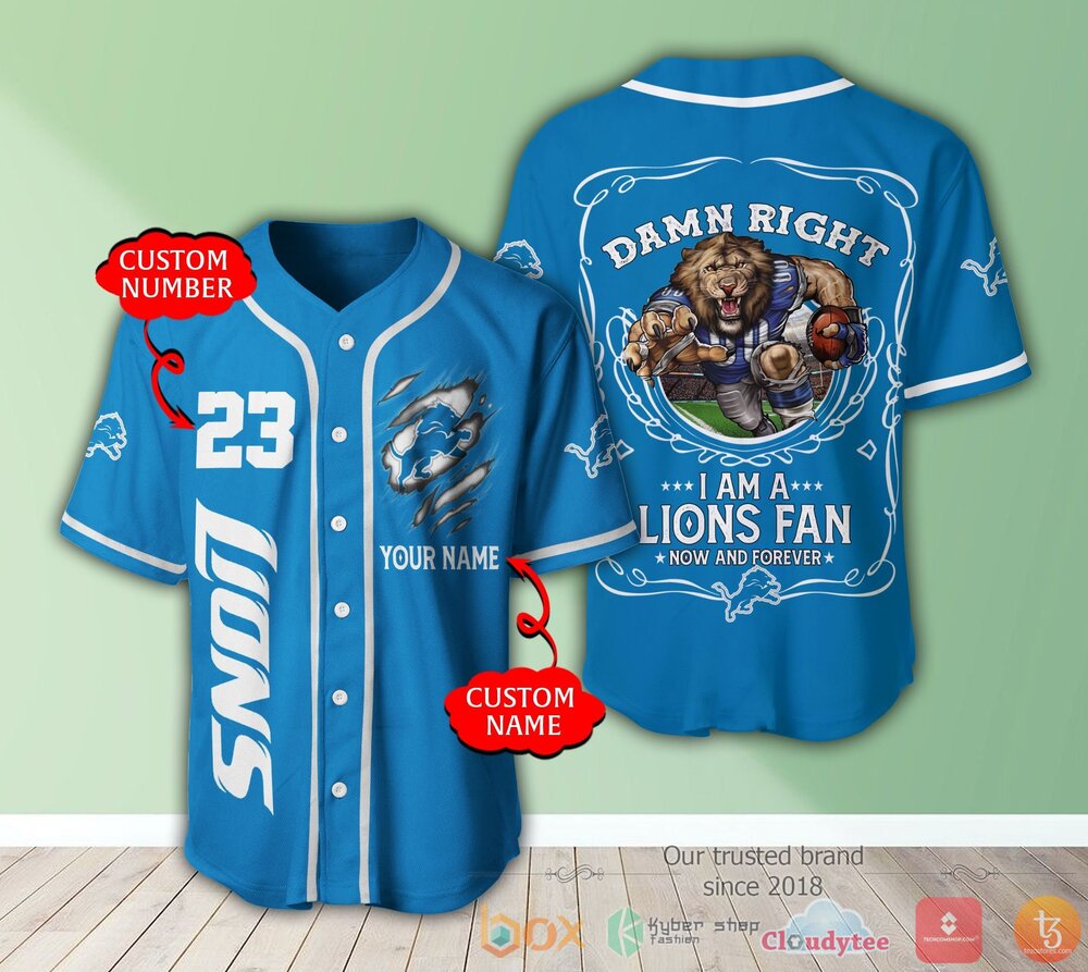 Detroit Lions Nfl 3D Personalized Baseball Jersey Shirt Detroit Lions Nfl 3D Personalized Baseball Jersey Shirt