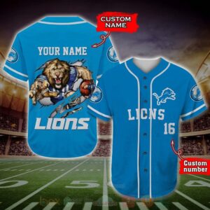 Detroit Lions Nfl Personalized Baseball Jersey