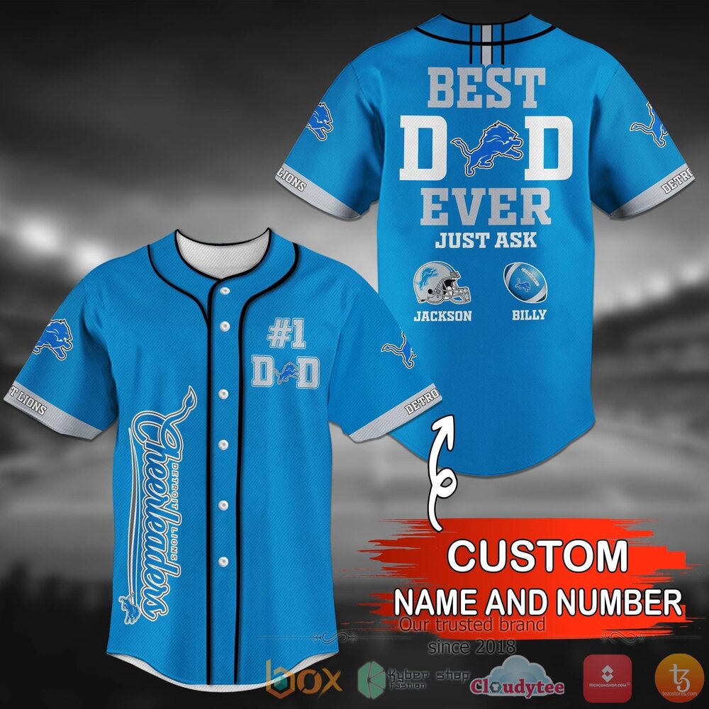 Detroit Lions Nfl Personalized Light Blue Baseball Jersey Shirt Detroit Lions Nfl Personalized Light Blue Baseball Jersey Shirt