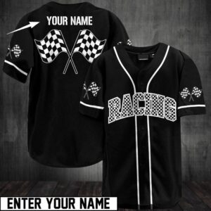 Dirt Track Racing Custom Name Baseball Jersey