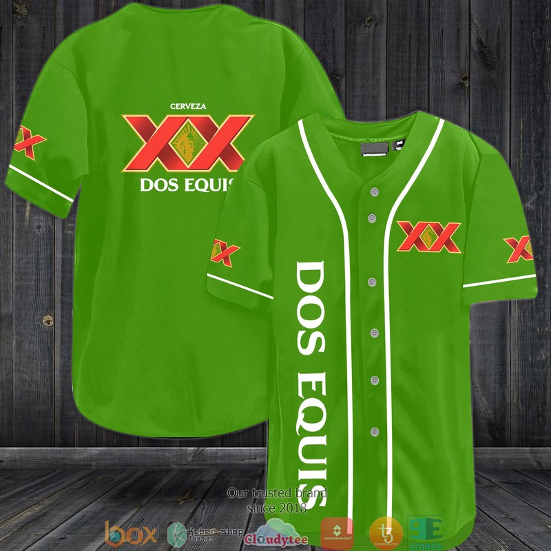 Dos Equis Green Baseball Jersey Dos Equis Green Baseball Jersey