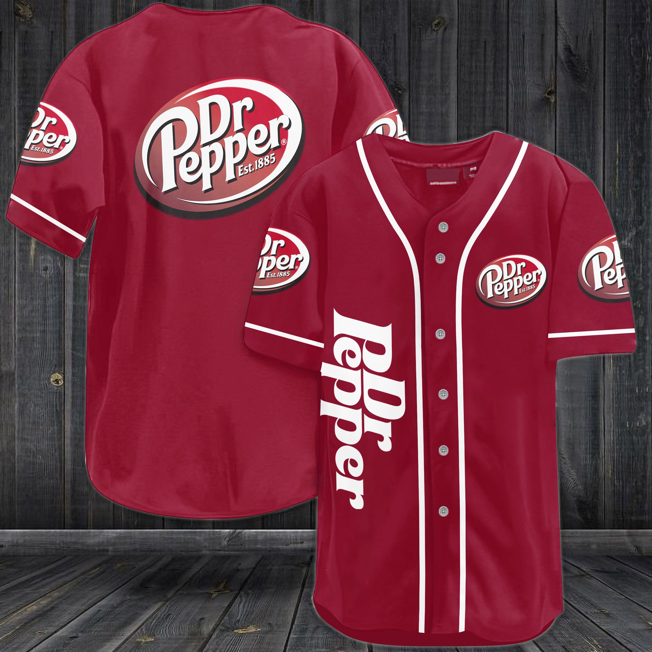 Dr Pepper Est 1885 Baseball Jersey Dr Pepper Est 1885 Baseball Jersey