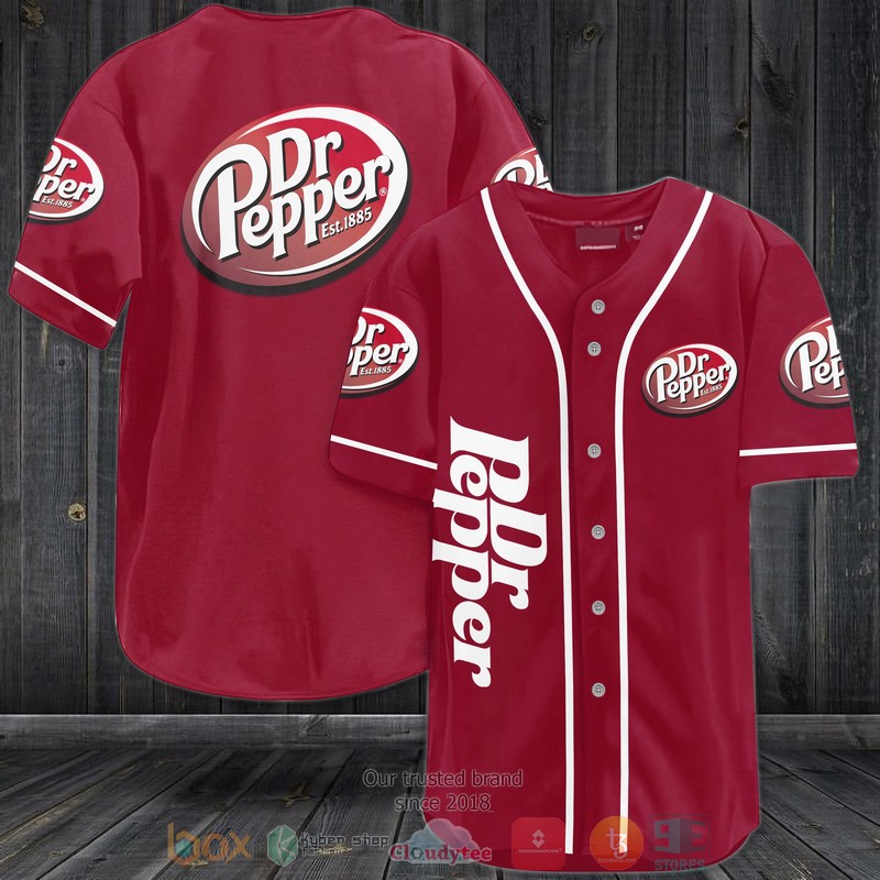Dr Pepper Est 1885 Red Baseball Jersey Dr Pepper Est 1885 Red Baseball Jersey