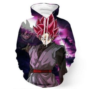 Dragon Ball Super Black Goku Super Saiyan Rose Lightning Pullover And Zippered Hoodies Custom 3d Graphic Printed 3d Hoodie All Over Print Hoodie For Men For Women - 33fab87dbb1f