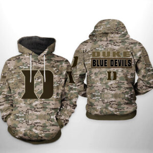 Duke Blue Devils NCAA Camo Veteran 3D Printed Hoodie/Zipper Hoodie - 210000000000