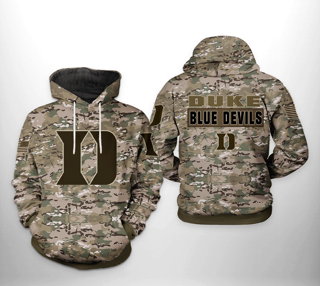 Duke Blue Devils NCAA Camo Veteran 3D Printed Hoodie/Zipper Hoodie - 210000000000 Duke Blue Devils NCAA Camo Veteran 3D Printed Hoodie/Zipper Hoodie - 210000000000