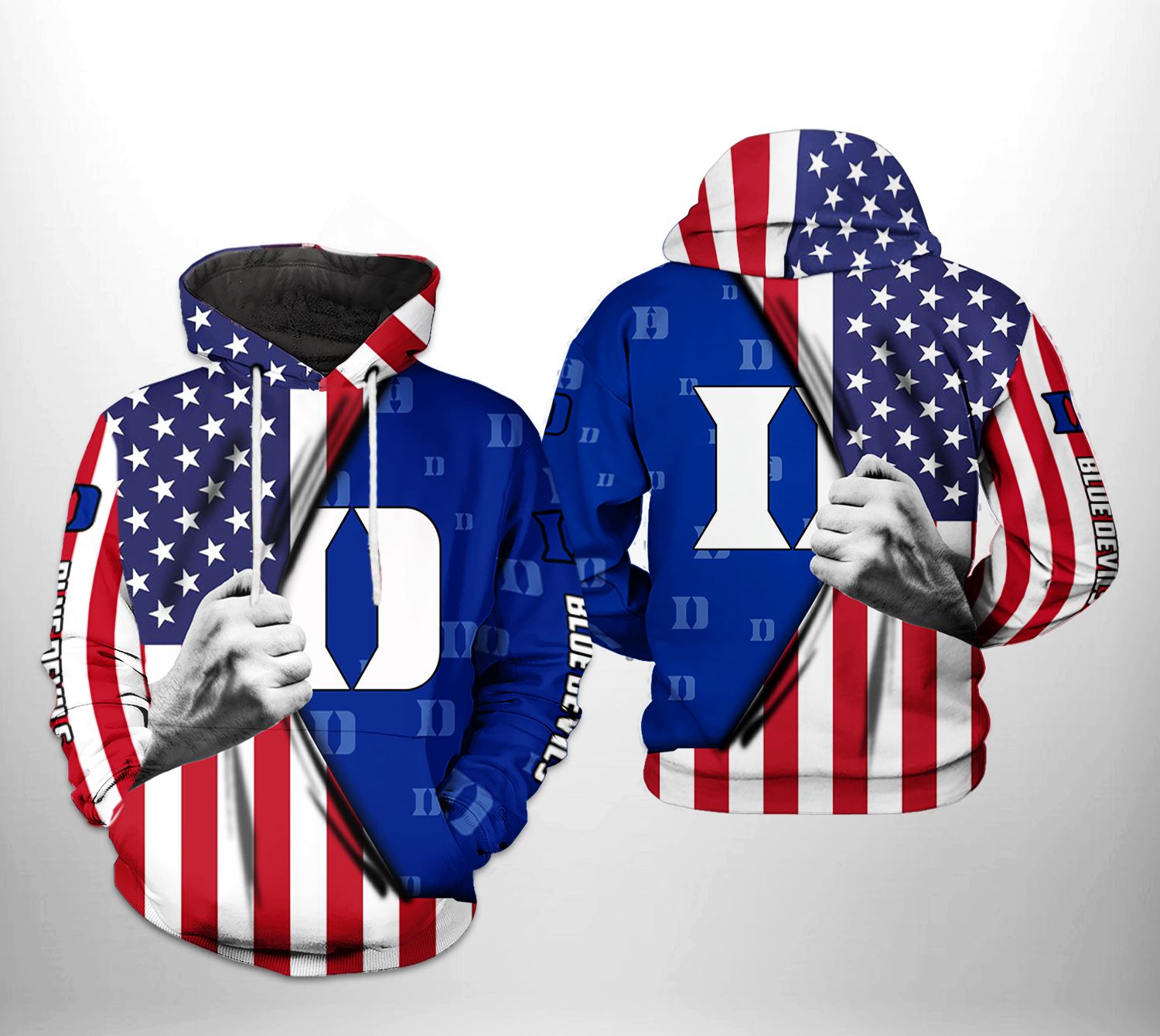 Duke Blue Devils NCAA US FLag 3D Printed Hoodie/Zipper Hoodie - 22674ab7703f Duke Blue Devils NCAA US FLag 3D Printed Hoodie/Zipper Hoodie - 22674ab7703f