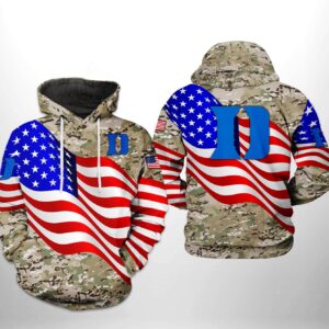 Duke Blue Devils NCAA US Flag Camo Veteran 3D Printed Hoodie/Zipper Hoodie - c4f64ecf5ca4