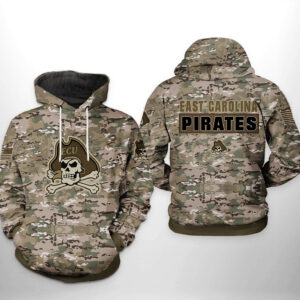 East Carolina Pirates NCAA Camo Veteran 3D Printed Hoodie/Zipper Hoodie - c7889a78d6ad