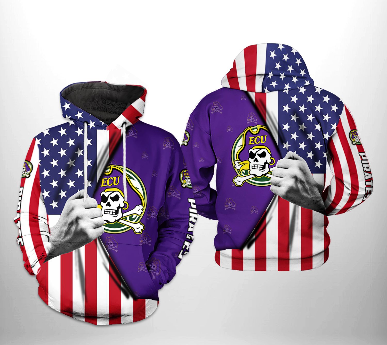 East Carolina Pirates NCAA US FLag 3D Printed Hoodie/Zipper Hoodie - caa64aadea1b East Carolina Pirates NCAA US FLag 3D Printed Hoodie/Zipper Hoodie - caa64aadea1b