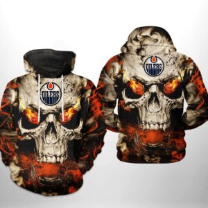 Edmonton Oilers NHL Skull 3D Printed Hoodie/Zipper Hoodie - e0be6f37efd8