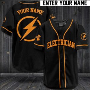 Electrician Custom Name Baseball Jersey