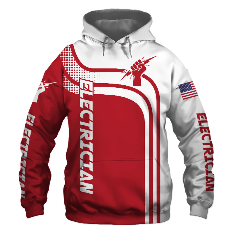Electrician Red US Flag 3D Printed Hoodie/Zipper Hoodie - 75c9b73e13f3 Electrician Red US Flag 3D Printed Hoodie/Zipper Hoodie - 75c9b73e13f3