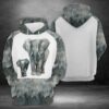 Elephant With Little Baby 3D Printed Hoodie/Zipper Hoodie - caa8d15650ac