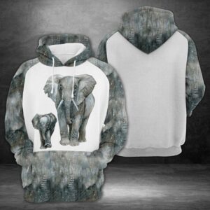Elephant With Little Baby 3D Printed Hoodie/Zipper Hoodie - caa8d15650ac