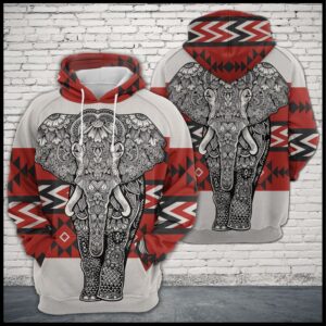 Elephant Zentangle Native Pattern 3D Printed Hoodie/Zipper Hoodie - 3bac3a16ca48