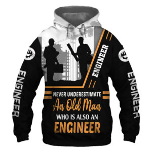 Engineer Never Underestimate an Old Man 3D Printed Hoodie/Zipper Hoodie - 9d1c53c315d1