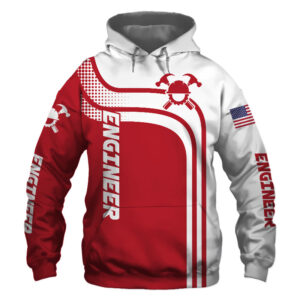 Engineer Red US Flag 3D Printed Hoodie/Zipper Hoodie - 9525d82afdcb