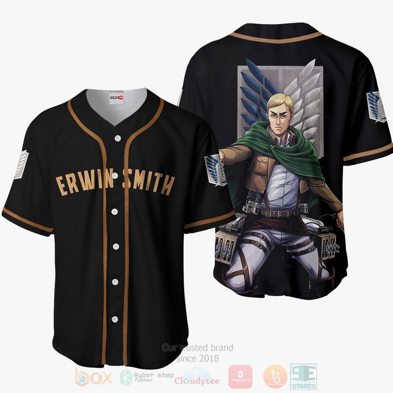 Erwin Smith Attack On Titan Anime Baseball Jersey Erwin Smith Attack On Titan Anime Baseball Jersey