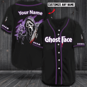 Evil Ghost Face Baseball Jersey Custom Name