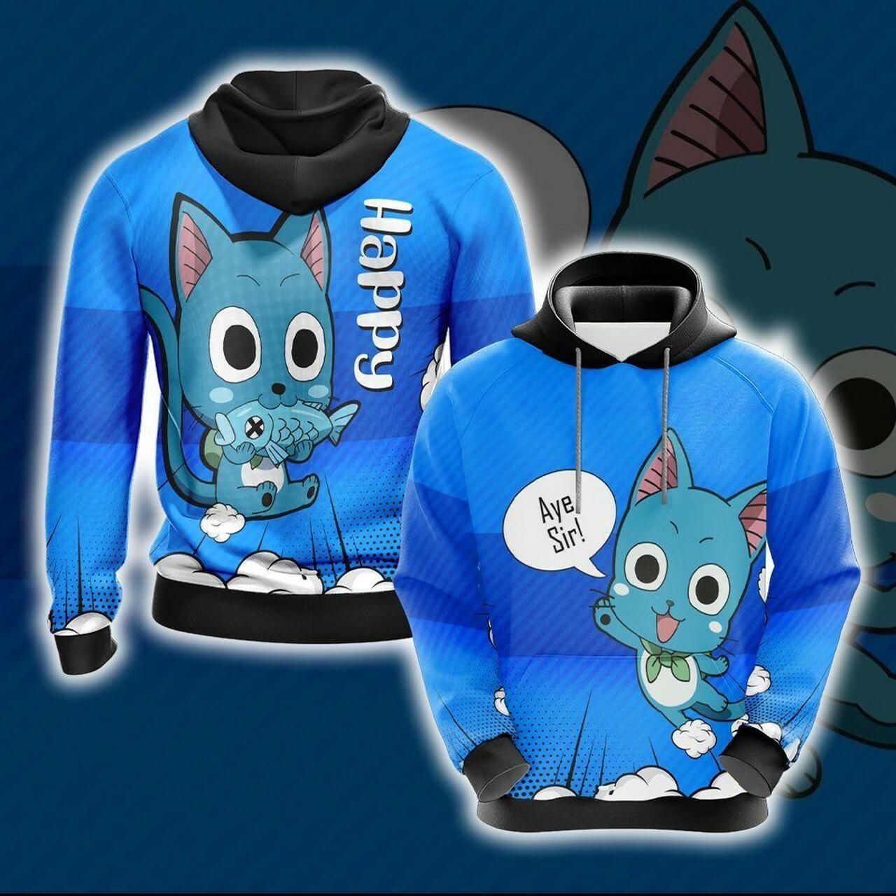 Fairy Tail Happy Unisex 3D Hoodie All Over Print Hoodie1220 - 7ccdb63e280d Fairy Tail Happy Unisex 3D Hoodie All Over Print Hoodie1220 - 7ccdb63e280d