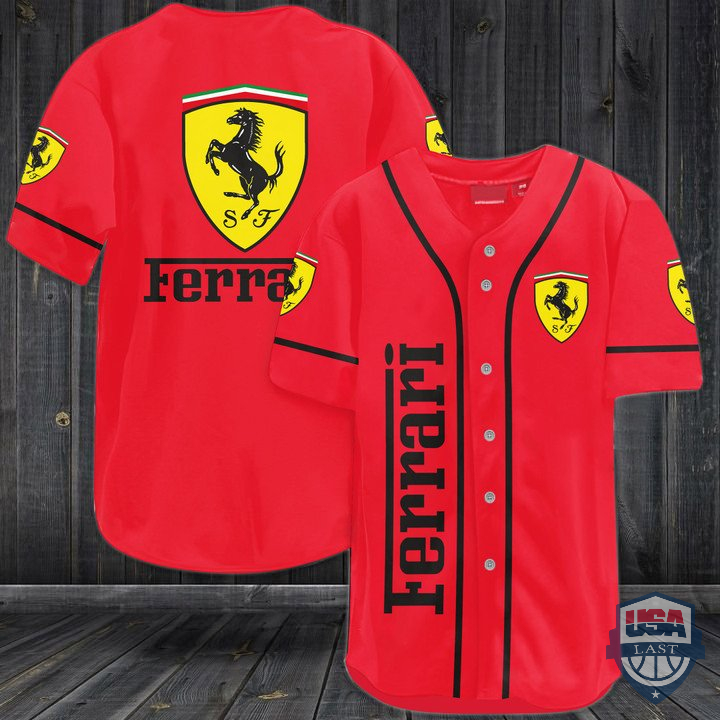 Ferrari Baseball Jersey Shirt Ferrari Baseball Jersey Shirt