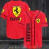 Ferrari Logo Red Baseball Jersey