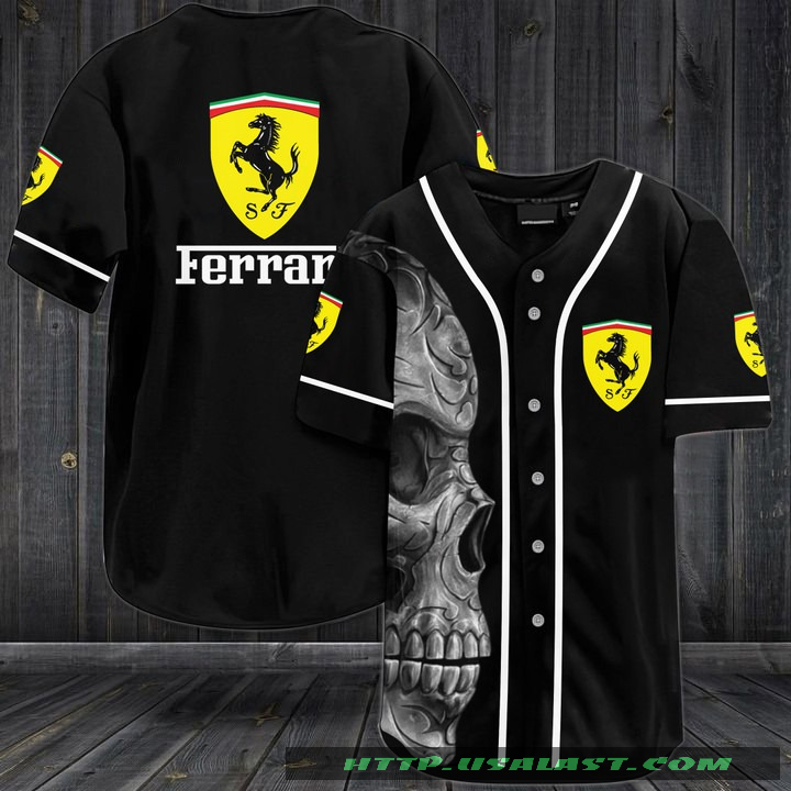 Ferrari Skull Baseball Jersey Shirt Ferrari Skull Baseball Jersey Shirt