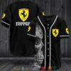 Ferrari Skull Bourbon Black Baseball Jersey