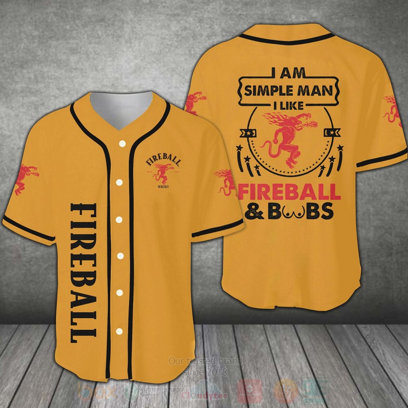 Fireball Cinnamon Whisky Baseball Jersey Shirt Fireball Cinnamon Whisky Baseball Jersey Shirt