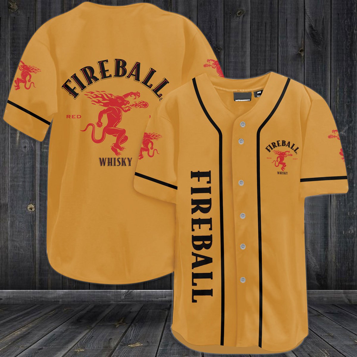Fireball Cinnamon Whisky Baseball Jersey Fireball Cinnamon Whisky Baseball Jersey