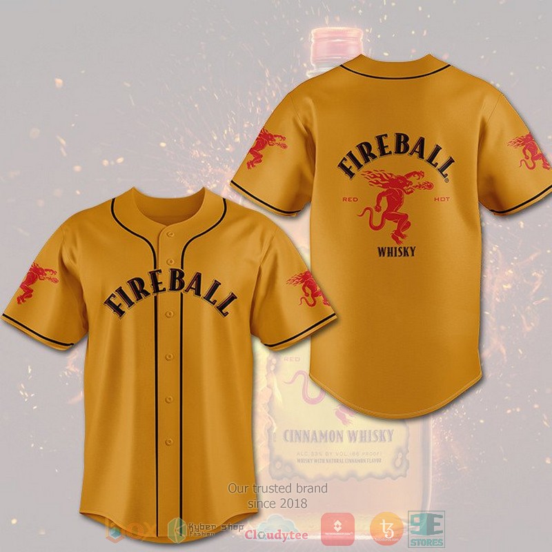 Fireball Cinnamon Whisky Medium Amber Baseball Jersey Fireball Cinnamon Whisky Medium Amber Baseball Jersey
