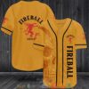Fireball Cinnamon Whisky Skull Baseball Jersey