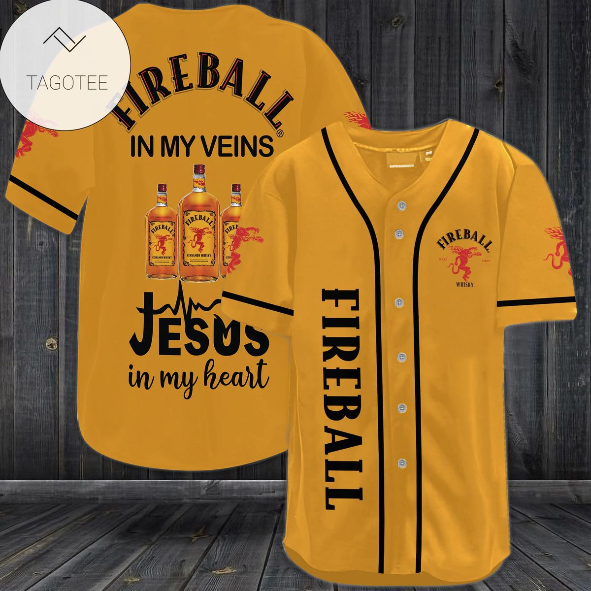 Fireball In My Veins Jesus In My Heart Baseball Jersey Shirt Fireball In My Veins Jesus In My Heart Baseball Jersey Shirt