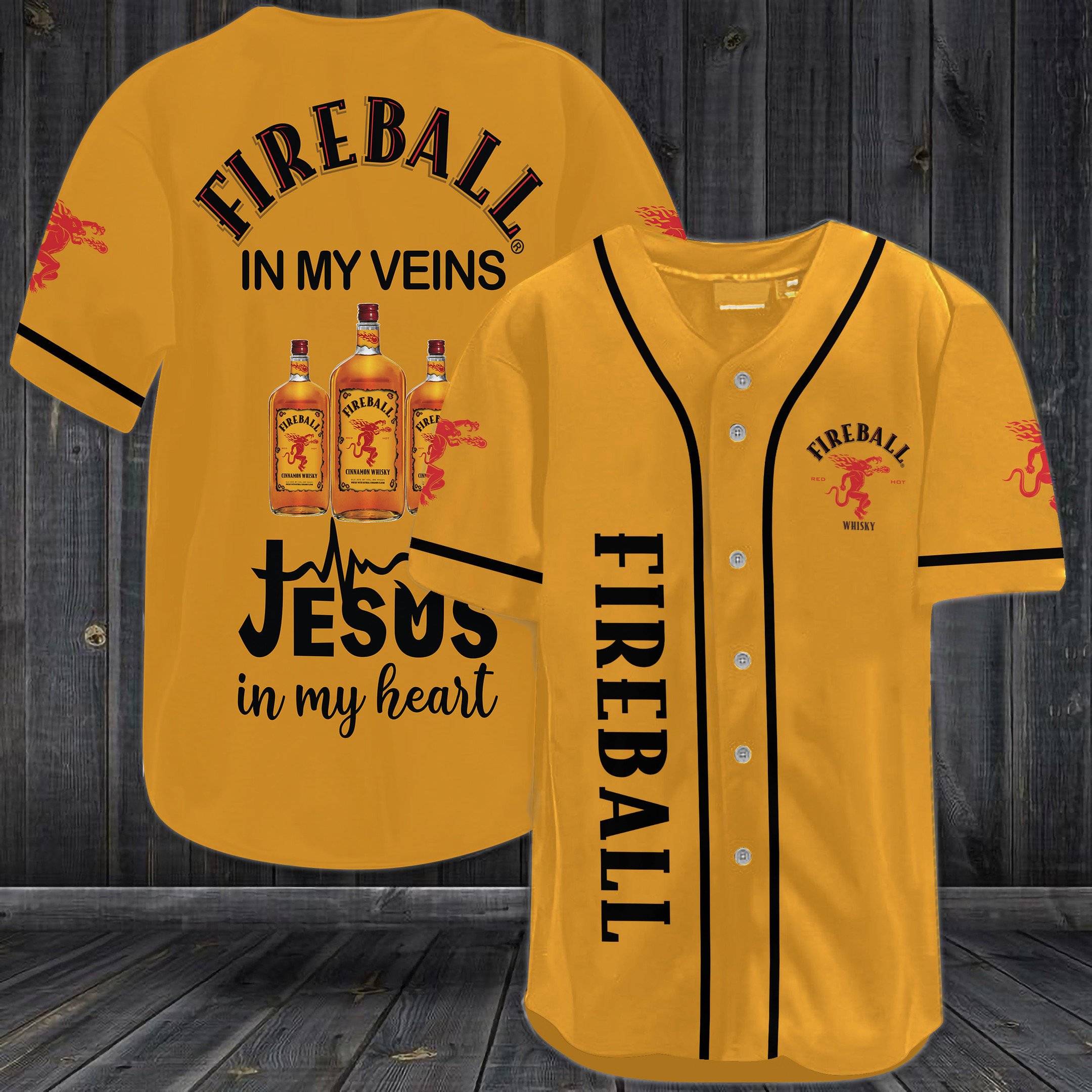 Fireball In My Veins Jesus In My Heart Baseball Jersey Fireball In My Veins Jesus In My Heart Baseball Jersey