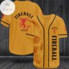 Fireball Whisky And Skull Baseball Jersey Shirt
