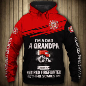Firefighter I Am A Dad A Grandpa 3D Printed Hoodie/Zipper Hoodie - e87fec8b46da