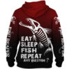 Fishing Eat Sleep Fish Repeat 3D Printed Hoodie/Zipper Hoodie - 9dc676586a69