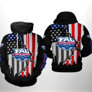 Florida Atlantic Owls NCAA US Flag 3D Printed Hoodie/Zipper Hoodie - 52cf0145cb91