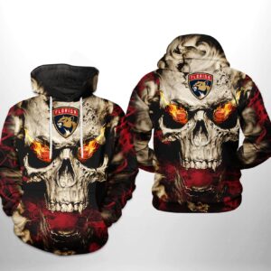 Florida Panthers NHL Skull 3D Printed Hoodie/Zipper Hoodie - e149c85e7acb
