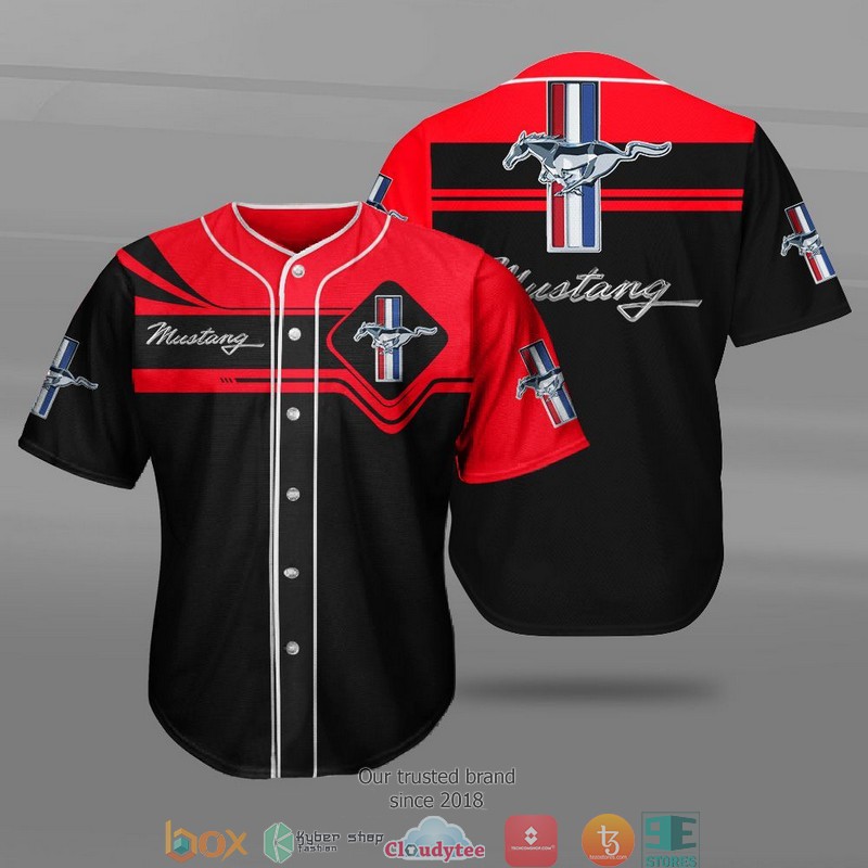 Ford Mustang Car Motor Baseball Jersey Ford Mustang Car Motor Baseball Jersey