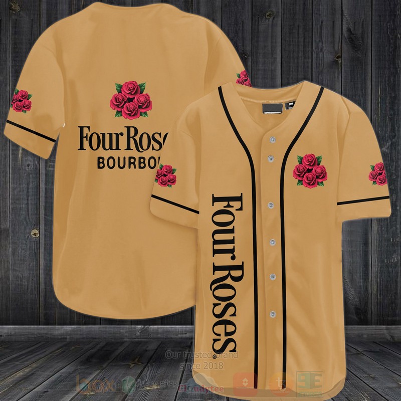 Four Roses Bourbon Baseball Jersey Shirt Four Roses Bourbon Baseball Jersey Shirt