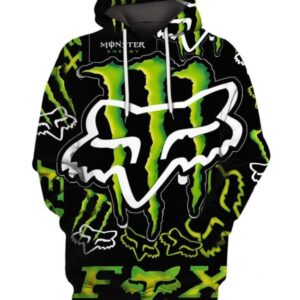 Fox Bike Monster Engery Green 3D Printed Hoodie/Zipper Hoodie - 353e33e633cd