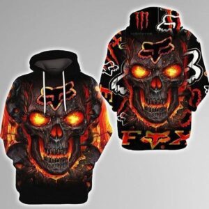 Fox Racing Skull Orange 3D Hoodie For Men For Women All Over Printed Hoodie - df274ed08574