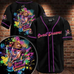 Freddy Krueger Sweet Dreams Custom Name Baseball Jersey
